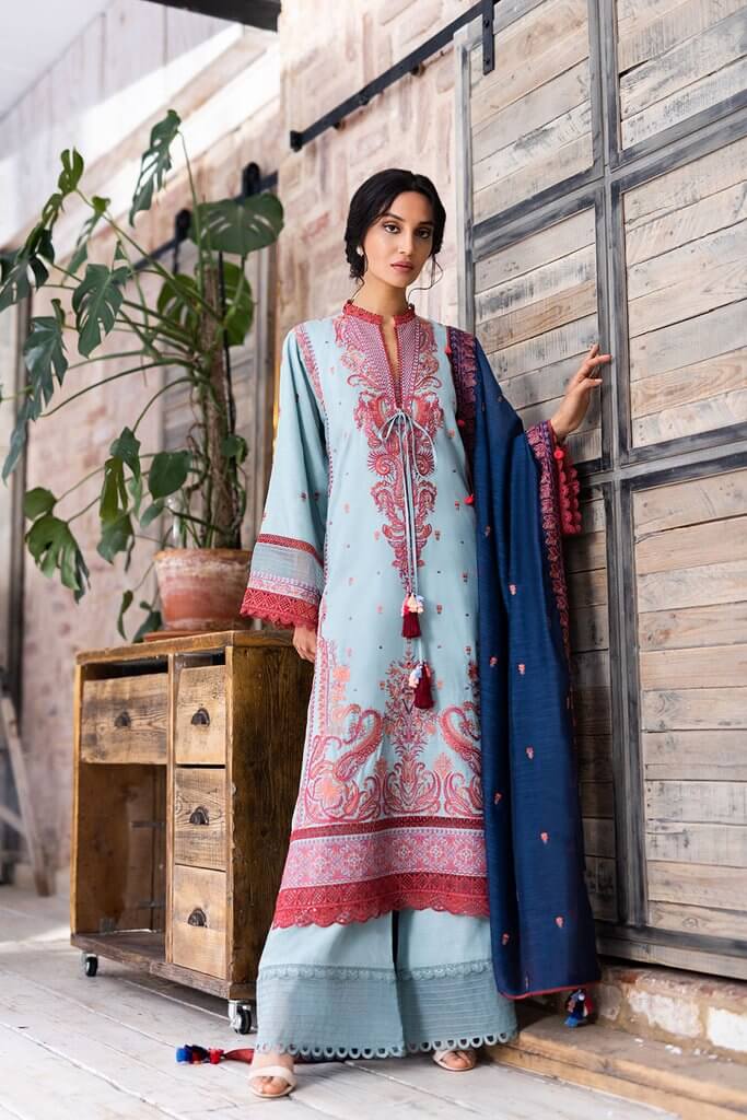 Sobia Nazir Autumn Winter'21 Unstitched 3pc Embroidered Suit AW21-6B - FaisalFabrics.pk