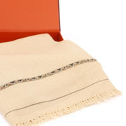 Dynasty Mens Pure Wool Super Fine Shawl Full Size - Soft Beige - FaisalFabrics.pk