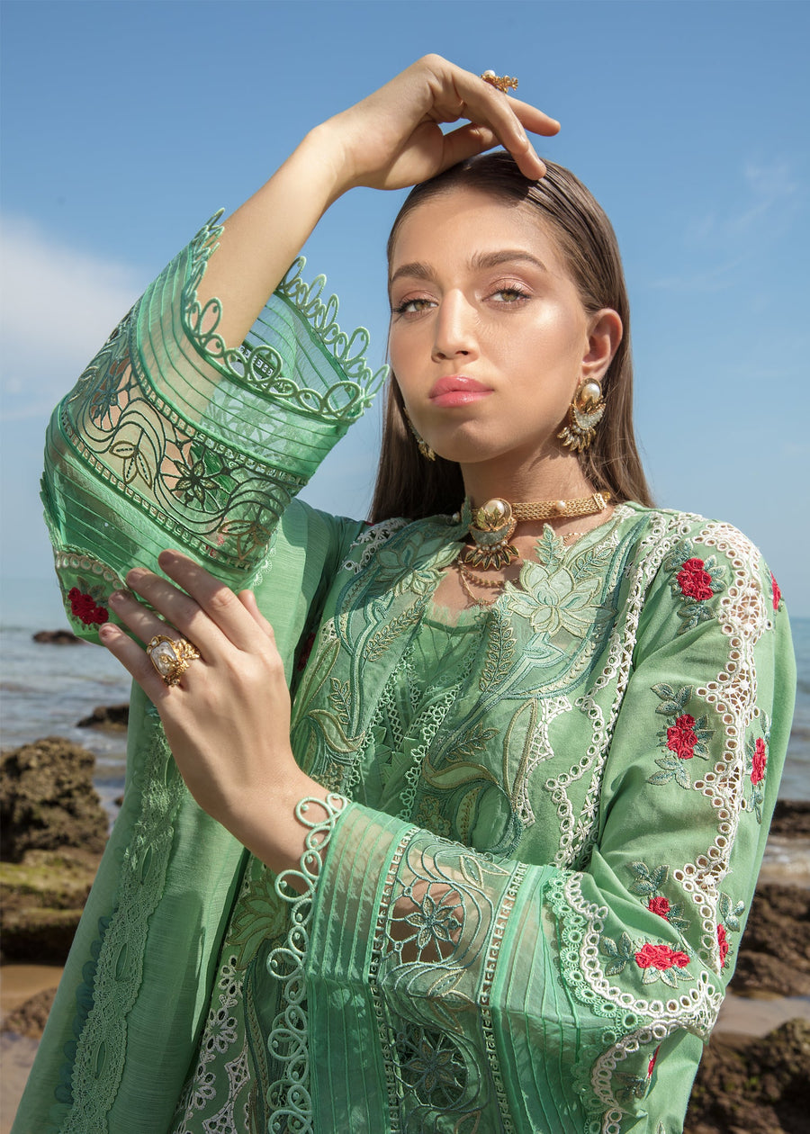Crimson Embroidered Luxury Lawn Unstitched 3Pc Suit - Spring Blooms (A)