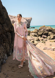 Crimson Embroidered Luxury Lawn Unstitched 3Pc Suit - Summer Rosettes (B)