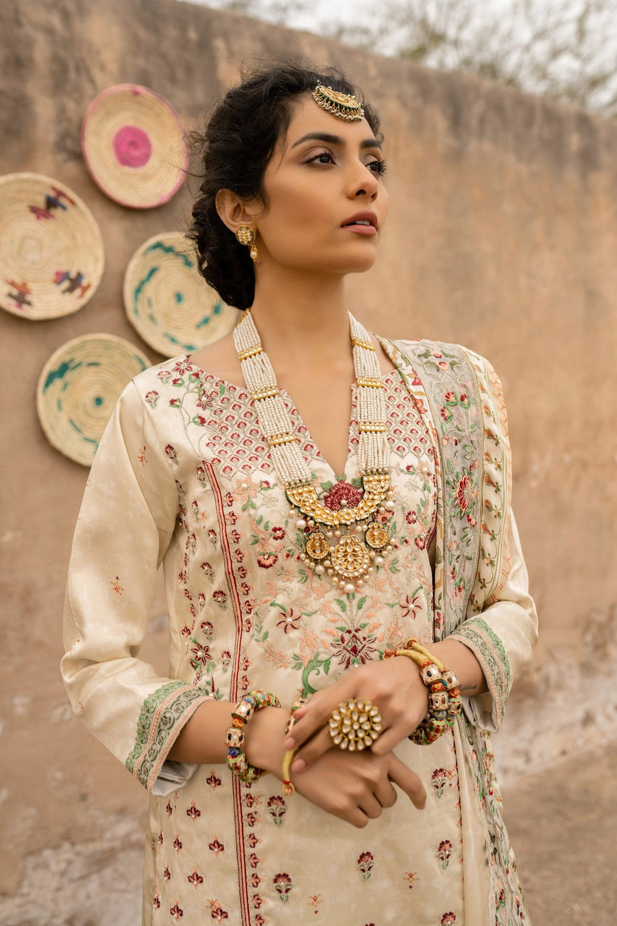 Seroli Spring Unstitched Silk 3Pc Suit - TAJ MAHAL