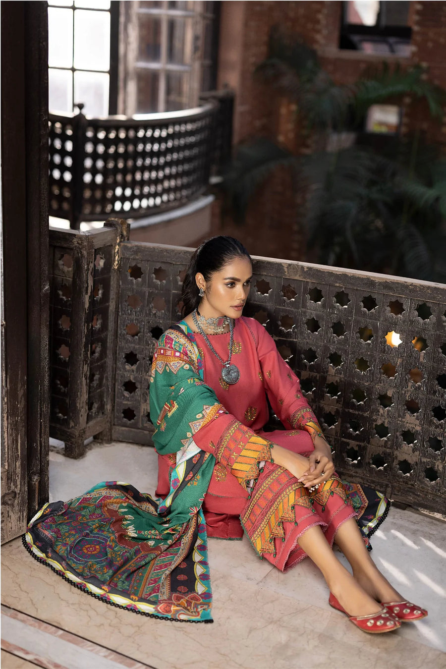 ZOYA by LALA Embroidered Woolen Unstitched 3Pc Suit D-10 TAKARA