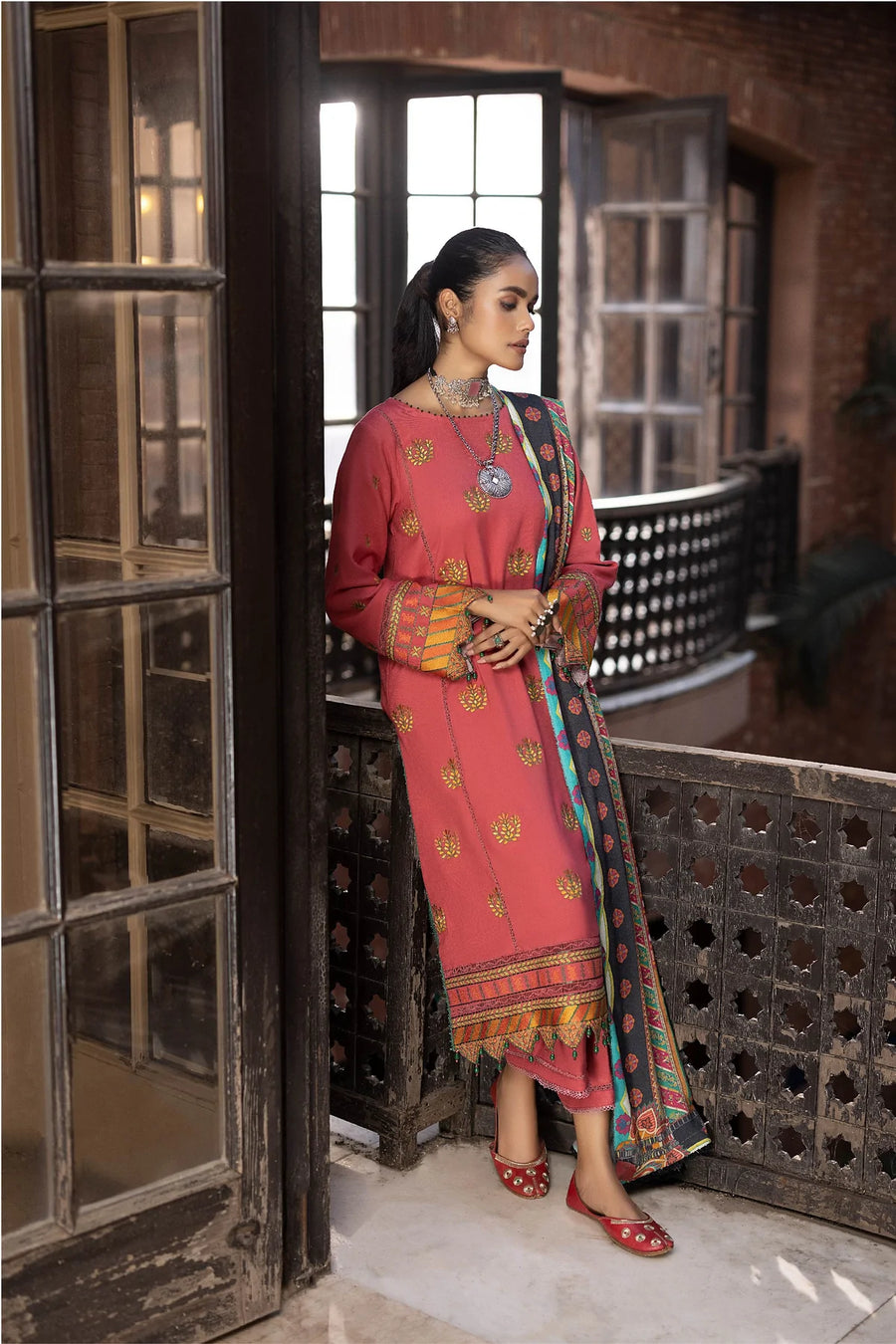 ZOYA by LALA Embroidered Woolen Unstitched 3Pc Suit D-10 TAKARA