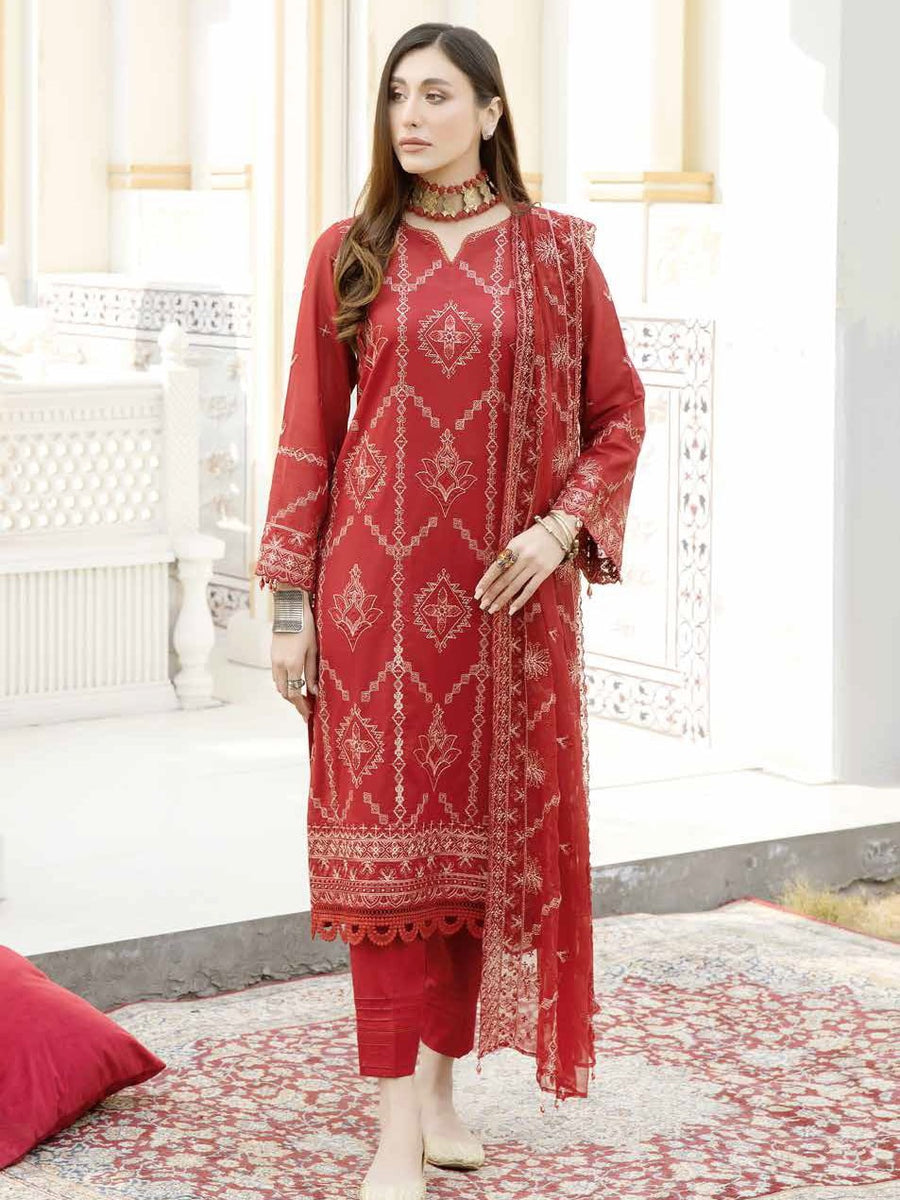 Tehzeeb by Riaz Arts Unstitched Embroidered Swiss Voil 3Pc Suit TL-08