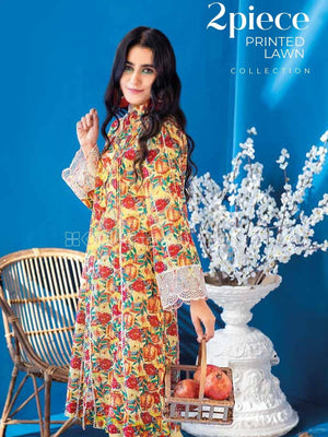 Gul Ahmed Essential Embroidered Lawn 2Pc Suit TL-12006 - FaisalFabrics.pk