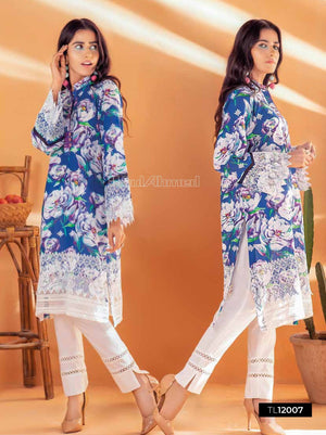 Gul Ahmed Essential Embroidered Lawn 2Pc Suit TL-12007 - FaisalFabrics.pk
