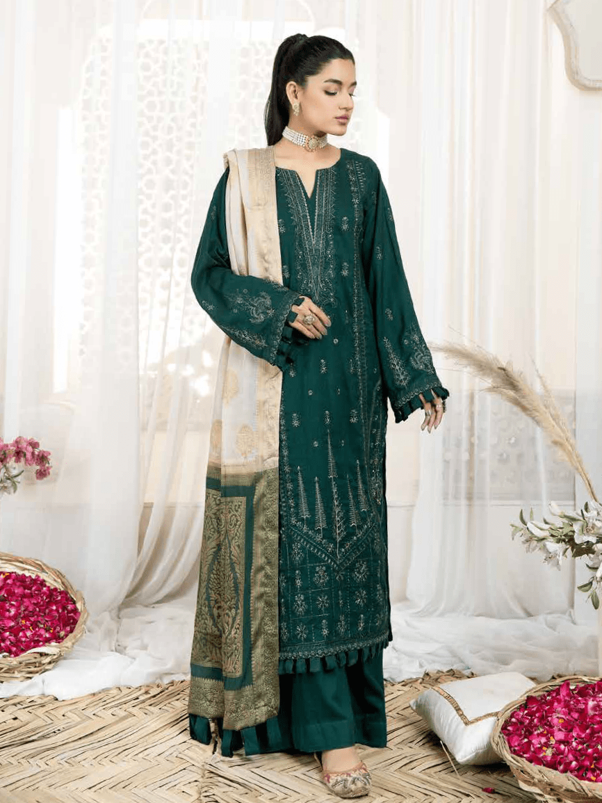 Riaz Rts Tehzeeb by Riaz Arts Embroidered Leather Peach 3Pc Suit TL-167
