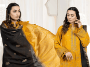 Tehzeeb by Riaz Arts Embroidered Leather Peach 3Pc Suit TL-169