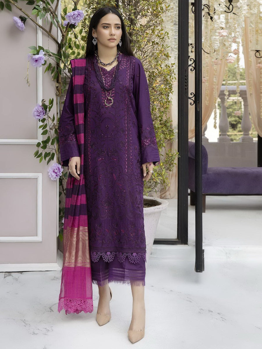 Tehzeeb by Riaz Arts Embroidered Lawn Unstitched 3 Piece Suit TL-17