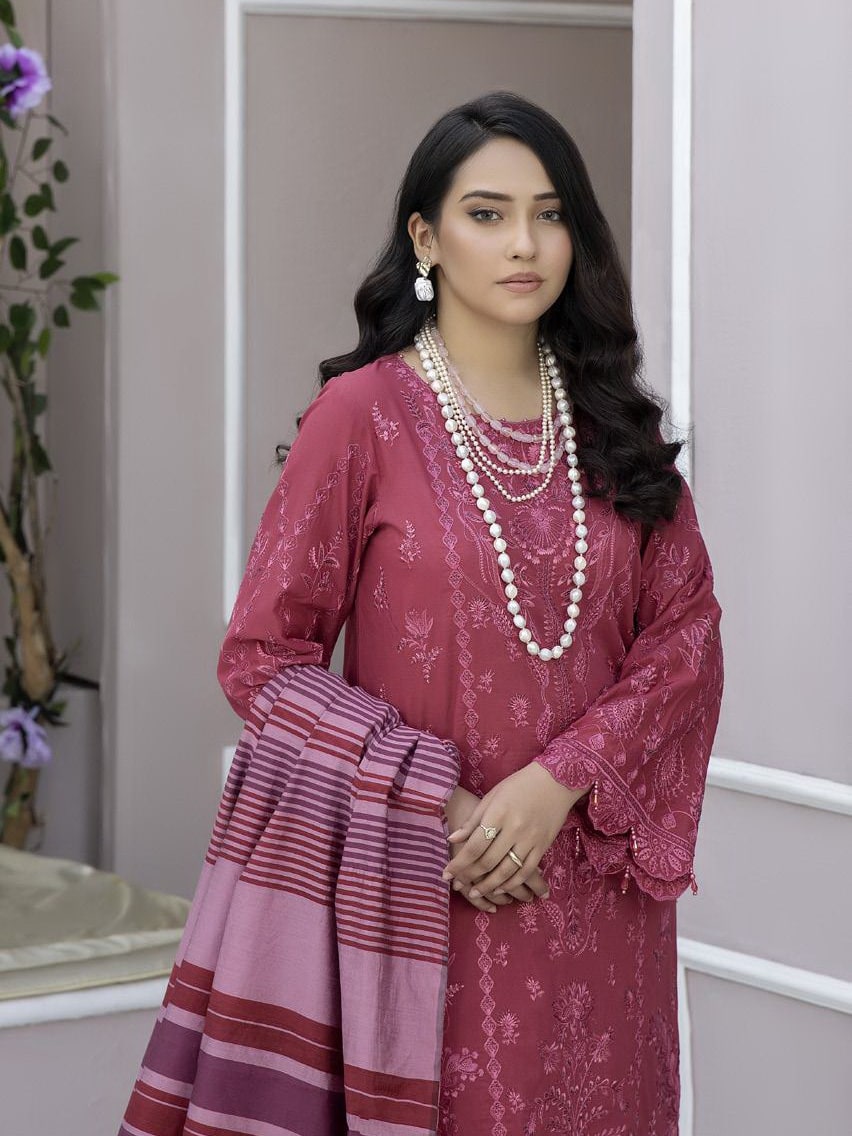 Tehzeeb by Riaz Arts Embroidered Lawn Unstitched 3 Piece Suit TL-23