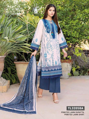 GulAhmed Summer Essential Lawn Unstitched Printed 2Pc Suit TL-32058A
