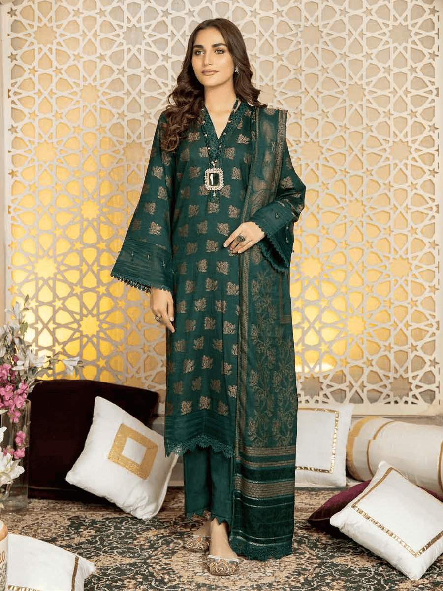 Tehzeeb by Riaz Arts Unstitchedd Velvet Jacquard 3Pc Suit TL-42