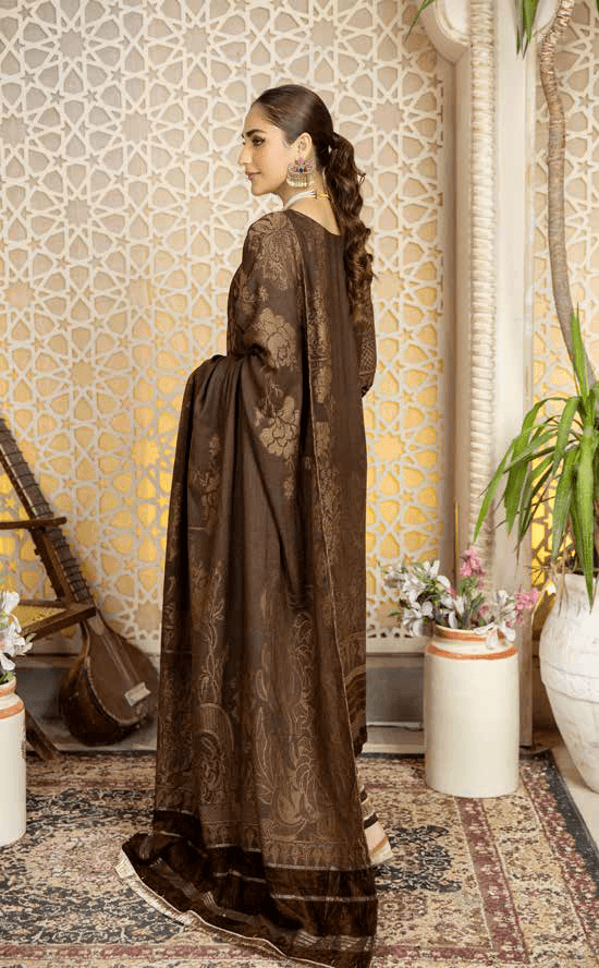 Tehzeeb by Riaz Arts Unstitchedd Velvet Jacquard 3Pc Suit TL-43