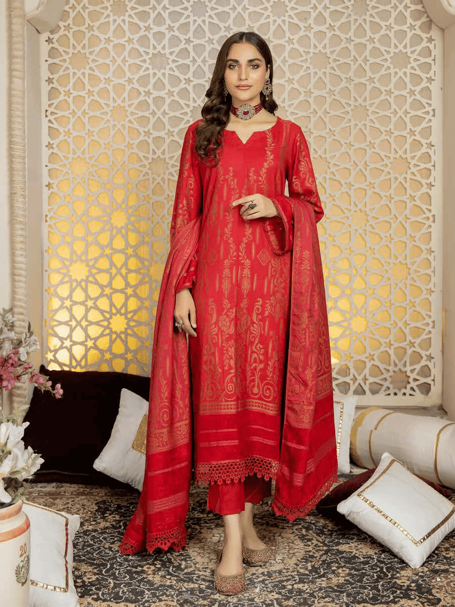 Tehzeeb by Riaz Arts Unstitchedd Velvet Jacquard 3Pc Suit TL-44