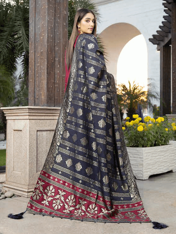 Tehzeeb by Riaz Arts Embroidered Suit With Velvet Shawl TL-73-1