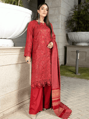 Tehzeeb by Riaz Arts Embroidered Suit With Velvet Shawl TL-76