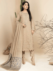 Tehzeeb by Riaz Arts khaddar with Jacquard Shawl 3Pc Suit TL-157