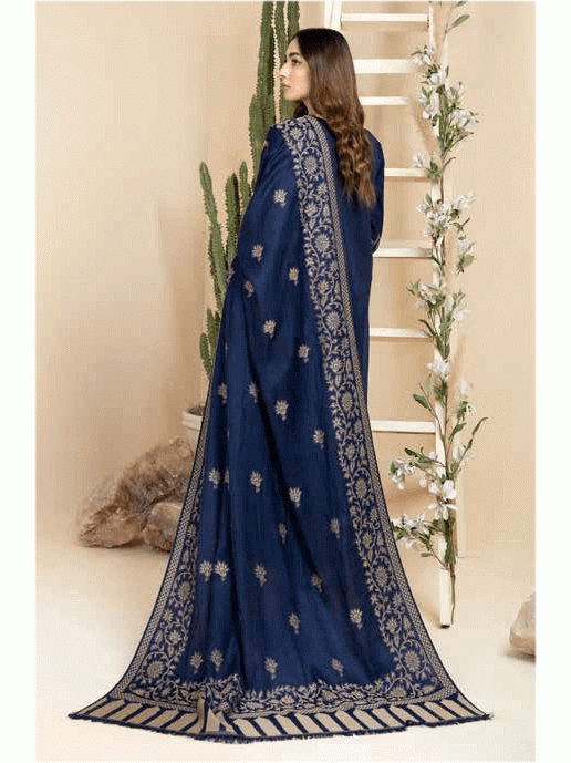 Tehzeeb by Riaz Arts khaddar with Jacquard Shawl 3Pc Suit TL-158-2