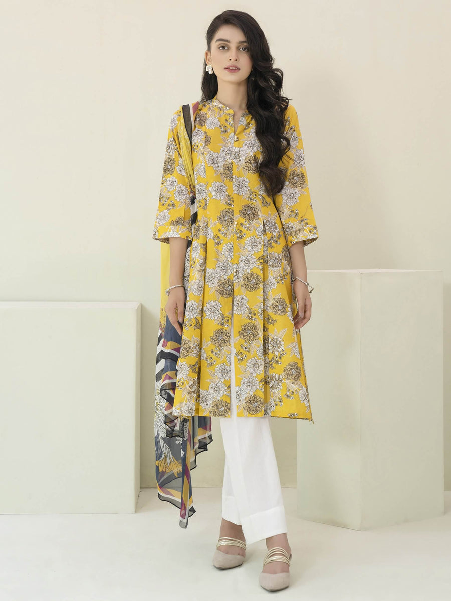 Limelight Printed Lawn Summer Unstitched 2020 3PC Suit U1172 Yellow - FaisalFabrics.pk