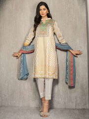 LimeLight Summer Unstitched Lawn 2 Piece Printed Suit U1194 Off White - FaisalFabrics.pk