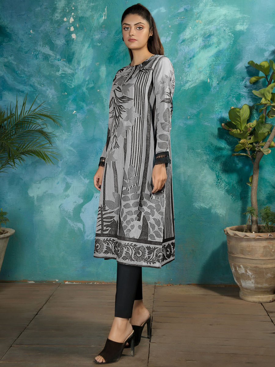 LimeLight Summer Unstitched Jacquard 1 Piece Printed Shirt U1355 Off White - FaisalFabrics.pk