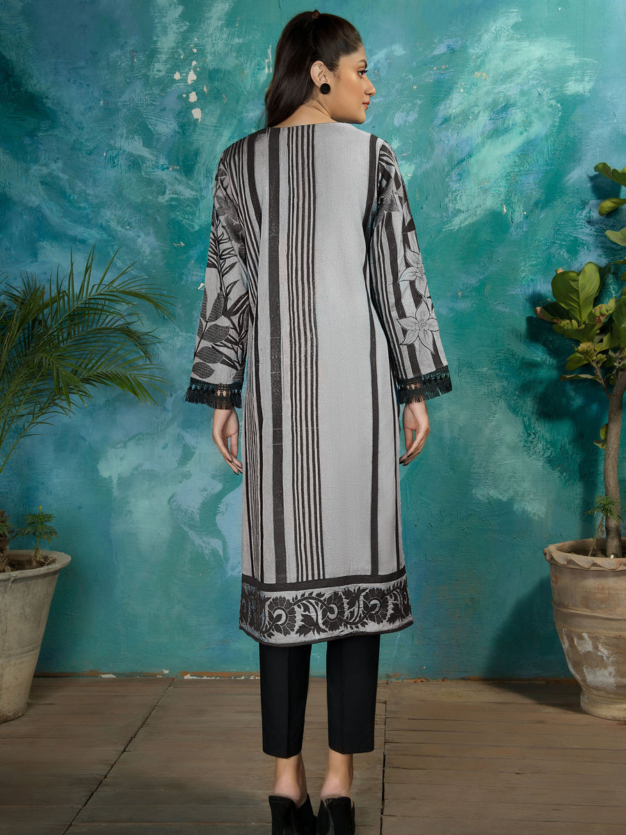 LimeLight Summer Unstitched Jacquard 1 Piece Printed Shirt U1355 Off White - FaisalFabrics.pk