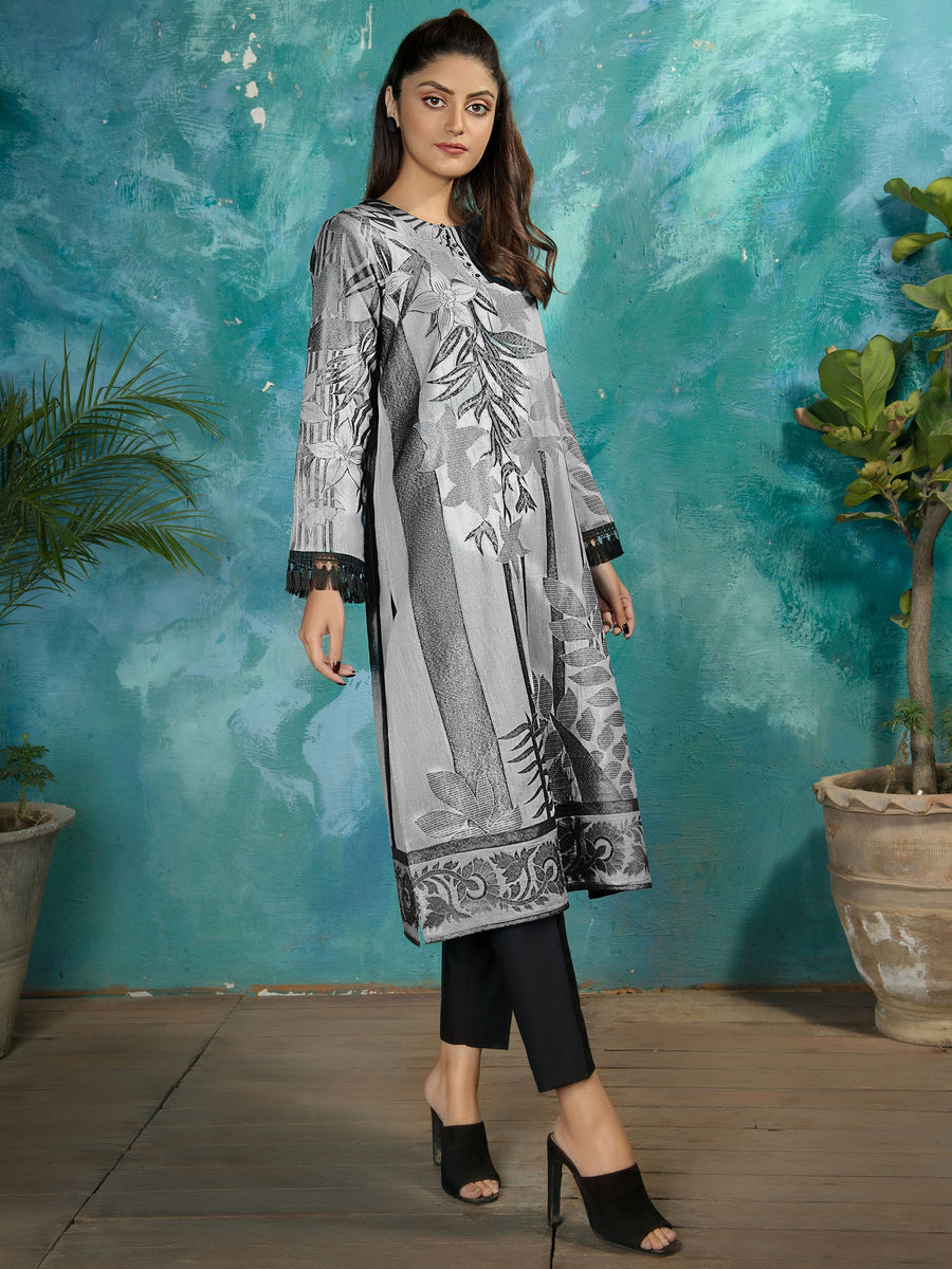 LimeLight Summer Unstitched Jacquard 1 Piece Printed Shirt U1355 Off White - FaisalFabrics.pk