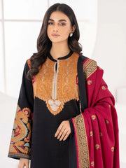 LimeLight Winter Unstitched Printed Khaddar 2Pc Suit U1415 Black
