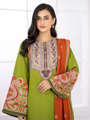 LimeLight Winter Unstitched Printed Khaddar 2Pc Suit U1415 Green