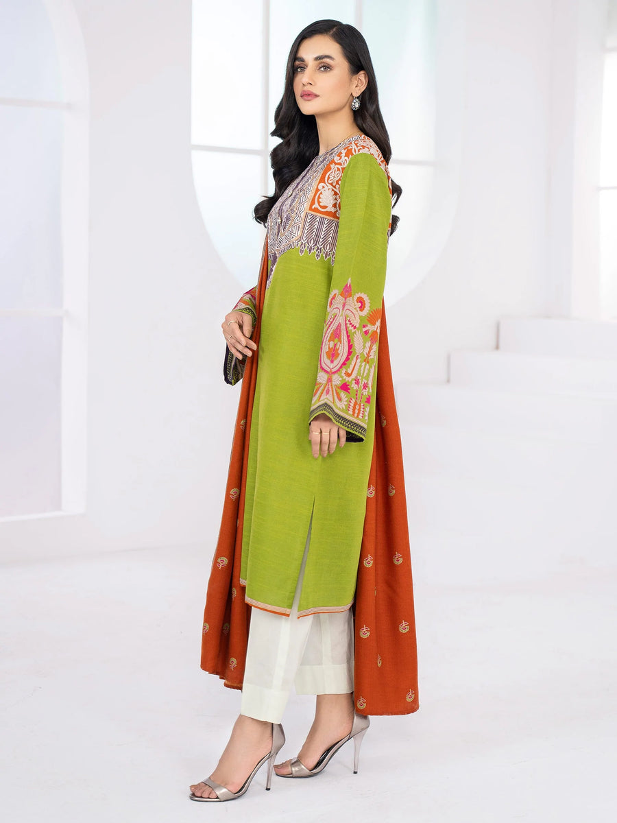 LimeLight Winter Unstitched Printed Khaddar 2Pc Suit U1415 Green
