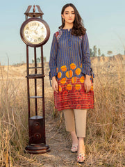 LimeLight Festive Eid Lawn Unstitched 1PCS Printed Shirt U1491 Blue - FaisalFabrics.pk
