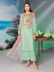 LimeLight Summer Unstitched Printed Lawn 3 Piece Suit U1626 Sea Green
