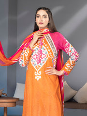 LimeLight Summer Unstitched Printed Lawn 2 Piece Suit U1750 Orange
