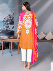 LimeLight Summer Unstitched Printed Lawn 2 Piece Suit U1750 Orange