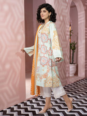 LimeLight Winter Unstitched Printed Cotton 3Pc Suit U1997 Mint
