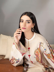 LimeLight Summer Unstitched Printed Lawn 2 Piece Suit U2043 Off White