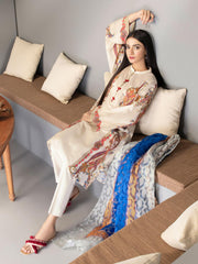 LimeLight Summer Unstitched Printed Lawn 2 Piece Suit U2043 Off White