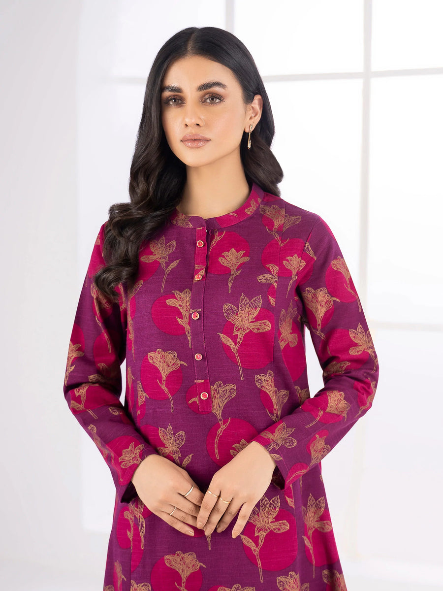 LimeLight Winter Unstitched Printed Khaddar 1Pc Shirt U2049 Magenta