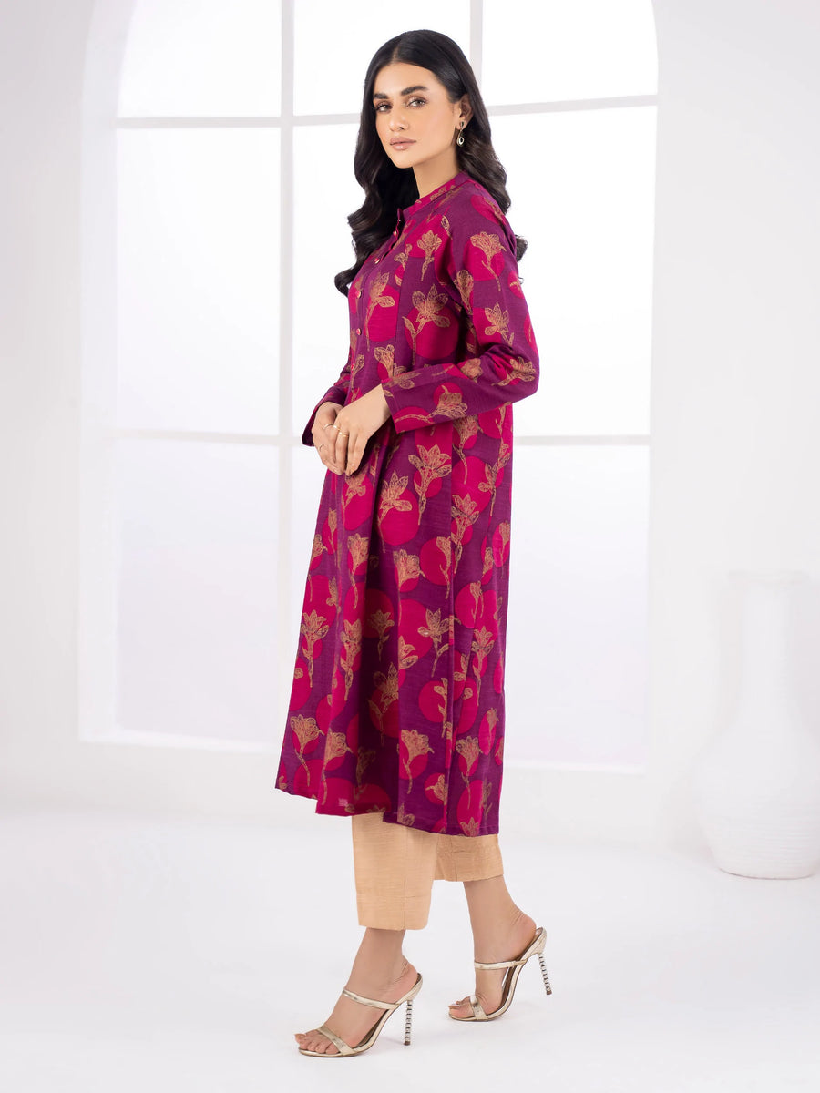 LimeLight Winter Unstitched Printed Khaddar 1Pc Shirt U2049 Magenta