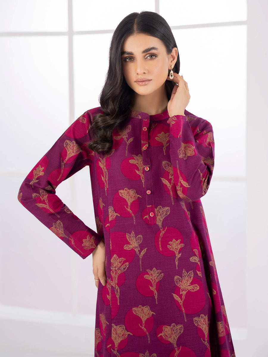 LimeLight Winter Unstitched Printed Khaddar 1Pc Shirt U2049 Magenta