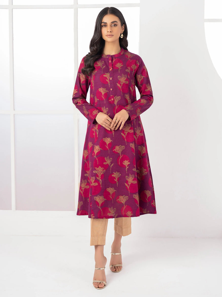LimeLight Winter Unstitched Printed Khaddar 1Pc Shirt U2049 Magenta
