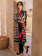 LimeLight Winter Unstitched Printed Khaddar 2Pc Suit U2062 Black