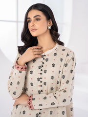 LimeLight Winter Unstitched Printed Khaddar 2Pc Suit U2068 Cream