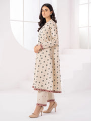 LimeLight Winter Unstitched Printed Khaddar 2Pc Suit U2068 Cream