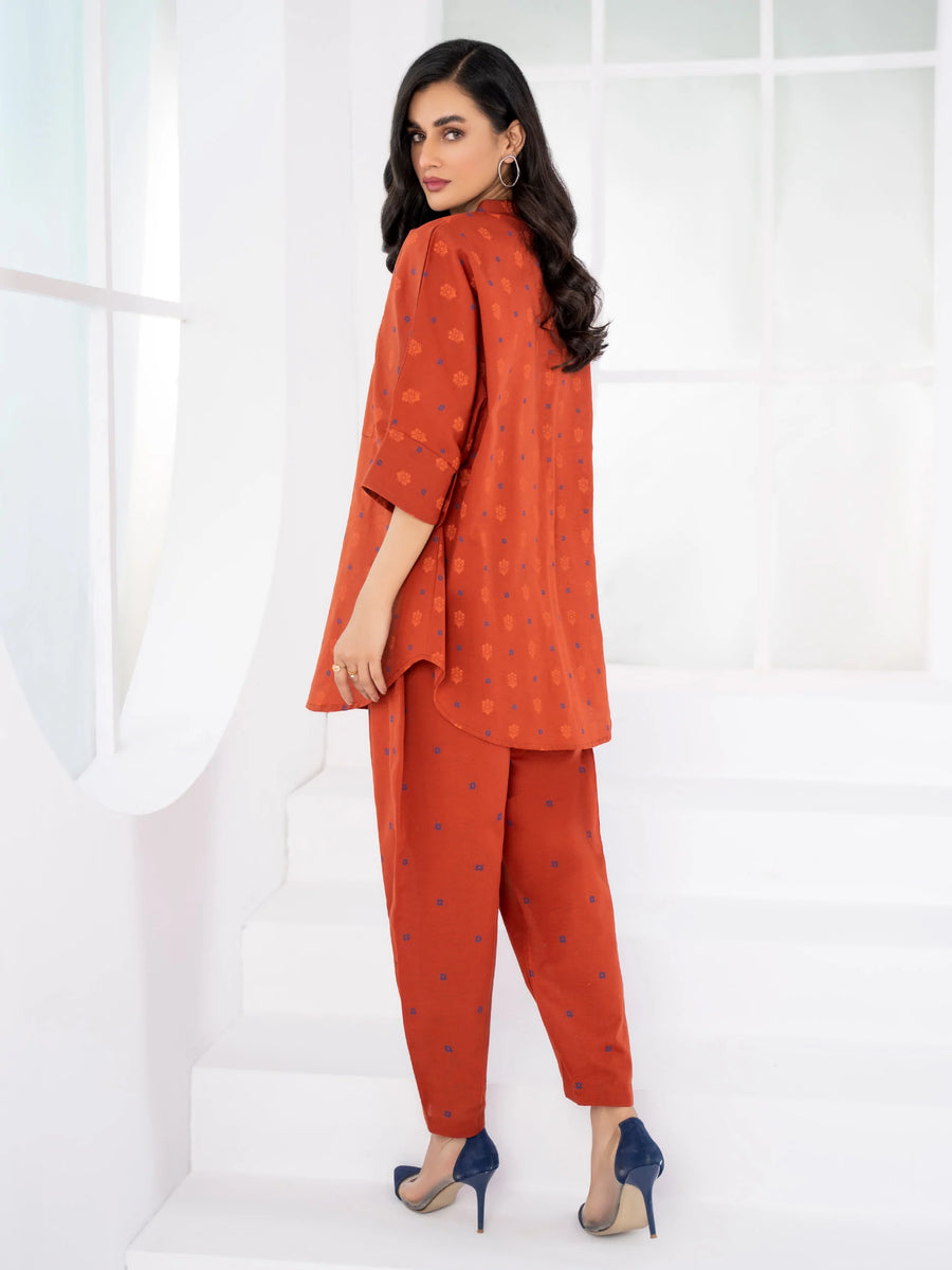 LimeLight Winter Unstitched Printed Khaddar 2Pc Suit U2068 Rust