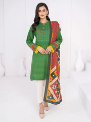 LimeLight Winter Unstitched Printed Khaddar 2Pc Suit U2071 Green