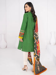 LimeLight Winter Unstitched Printed Khaddar 2Pc Suit U2071 Green
