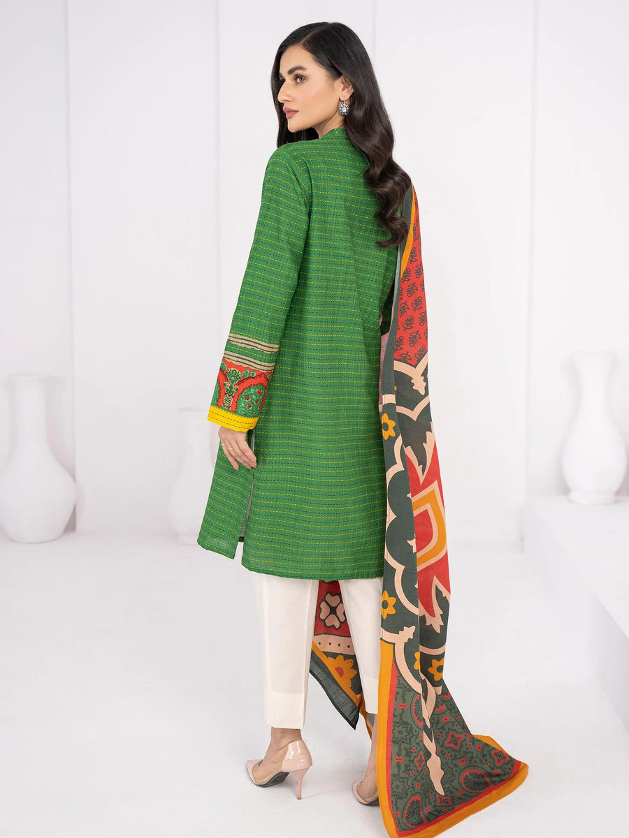 LimeLight Winter Unstitched Printed Khaddar 2Pc Suit U2071 Green