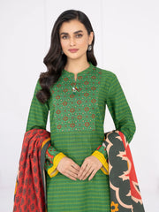 LimeLight Winter Unstitched Printed Khaddar 2Pc Suit U2071 Green