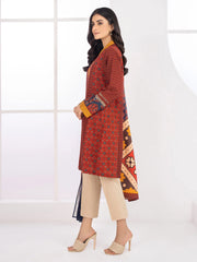 LimeLight Winter Unstitched Printed Khaddar 2Pc Suit U2071 Red
